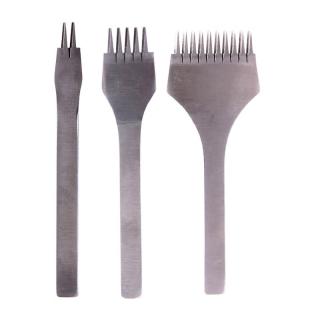 Set 3 perforatoare piele dinti oblici, 3,85mm