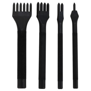 Set 4 perforatoare cusatura 4mm pentru pielarie, negru