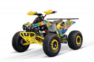 ATV electric NITRO EcoWarrior SPORT 1000W 48V 20Ah cu DIFERENTIAL, grafiti galben