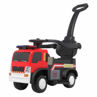 Masinuta electrica  camion cu maner 3 in 1 Kinderauto FireTruck 30W 6V, scaun tapitat, music player