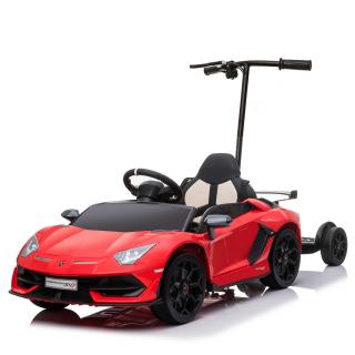 Masinuta electrica + hoverboard,  Lamborghini Aventador SVJ, 70W, 12V 14Ah premium, Rosu