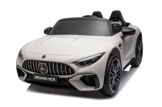 Masinuta electrica pentru copii 2-7 ani Mercedes SL63, 160W, 12V 10Ah, PREMIUM, roti moi, scaun tapitat, alba