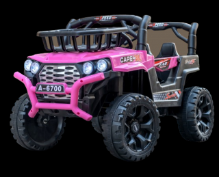 Masinuta electrica pentru copii, 4x4, Kinderauto CAPE-X, 100W, 12V, telecomanda, scaun tapitat, roz