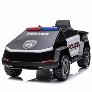 Masinuta electrica pentru copii de politie Cyber PATROL, cu efecte sonore si luminoase, 90W, 12V, Black  White