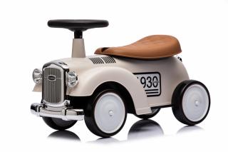 Masinuta premergator fara pedale, Kinderauto Retro Baby Car cu roti moi, alba