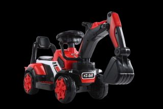 Mini excavator pentru copii  1-3 ani, model Kinderauto BJXZ216 cu incarcator manual, rosu