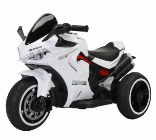 Motocicleta electrica cu 3 roti, Kinderauto SuperSpeed 70W 12V 7Ah, Alba