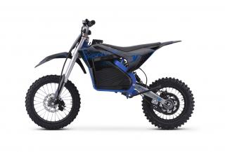 Motocicleta electrica E-Dirtbike Serval VX 1600W 14 12 48V 15Ah Lithiu ION, culoare albastra