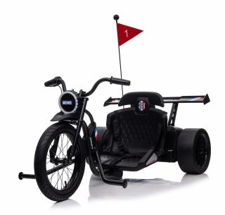 Motocicleta electrica pentru copii intre 5-12 ani, Kinderauto Drift-Trike, 500W, 24V 10Ah, negru