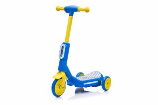 Trotineta electrica cu aburi si lumini pentru copii, cu 3 roti, stabila, Kinderauto Aquamist, 30W, 6V 4.5Ah, albastra