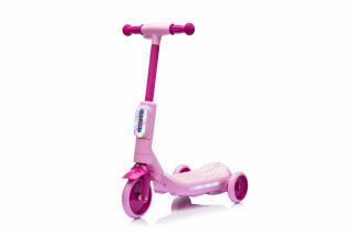 Trotineta electrica cu aburi si lumini pentru copii, cu 3 roti, stabila, Kinderauto Aquamist, 30W, 6V 4.5Ah, roz