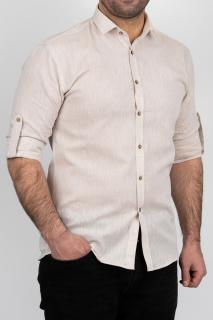 Camasa barbati bej slim fit din in PREMIUM