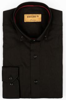 Camasa barbati Premium Oxford neagra slim fit