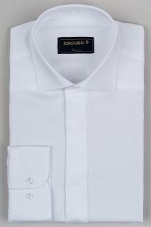 Camasa barbati regular fit alba cu nasturi ascunsi PLATINUM - EASY CARE