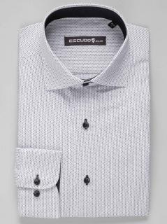 Camasa barbati slim fit alba cu imprimeuri