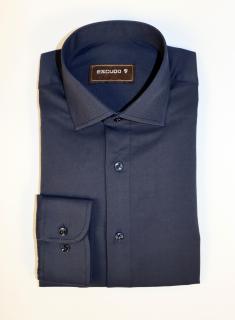 Camasa barbati slim fit navy cu lycra 2XL