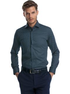 Camasa bleumarin slim fit cu picouri colorate