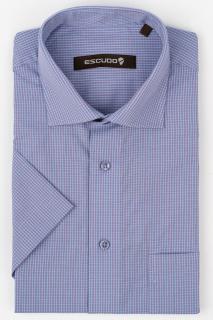 Camasa regular fit maneca scurta cu carouri rosii