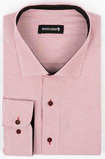 Camasa slim fit alba cu carouri roz 2XL