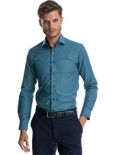 Camasa slim fit cu caro bleumarin si verde