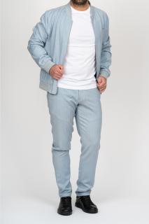 Costum sport - casual slim fit bleu-dungi