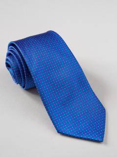 Cravata albastra cu picouri colorate