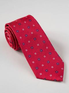 Cravata cu elemente florale rosie