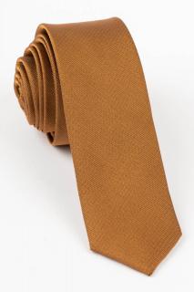 Cravata uni coniac ingusta