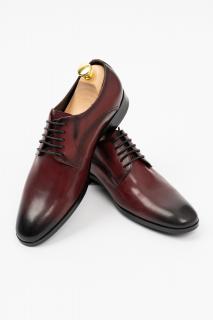 Pantofi barbati piele burgund-visiniu Derby