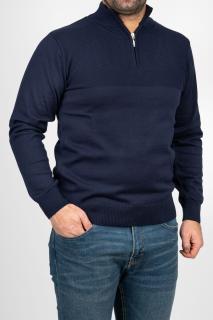 Pulover barbati regular fit bleumarin