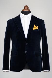 Sacou catifea barbati slim fit bleumarin inchis