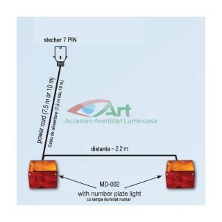 Kit stop lampi MD-002 cu fisa 7 pini RLZ01-02 Fristom