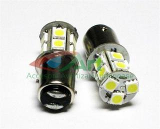 Led auto BAY15D 13 SMD cu dubla intensitate si pini simetrici decalati