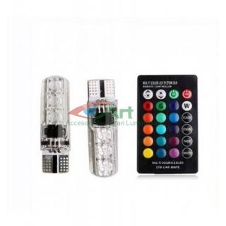 Set 2 led T10 RGB siliconat