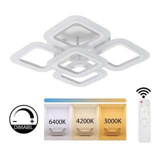 Lustra LED Rhea Home light RHL60832 SQ 4+1,dimabil max.60W, temperatura lumina reglabila (3000-6500K), telecomanda infrarosu, Alb