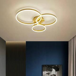 Lustra LED Rhea Home Light RHL60838 3CL ,dimabil max.80W, temperatura lumina reglabila (3000-6500K), telecomanda infrarosu,Satin Gold