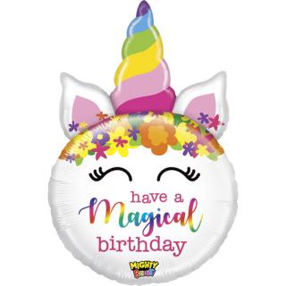 Balon cap unicorn magic multicolor 84 cm
