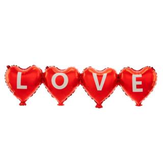 Balon folie 4 inimi love 100 x 27 cm