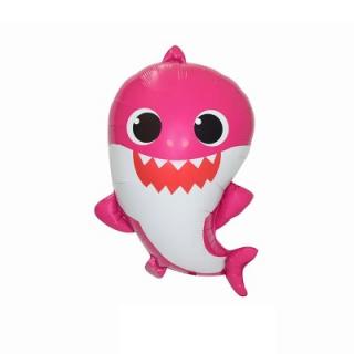 Balon folie Baby Shark roz 70 cm