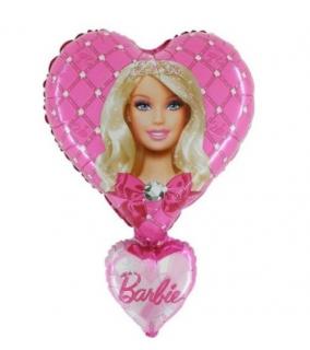 Balon folie Barbie 2 inimi 84 cm
