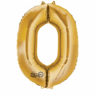 Balon folie cifra 0 auriu 66cm