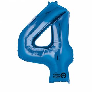 Balon folie cifra 4 albastru 66cm