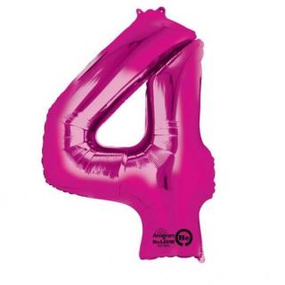 Balon folie cifra 4 roz 66cm