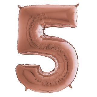 Balon folie cifra 5 rose gold 66 cm