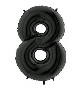 Balon folie cifra 8 negru 102 cm