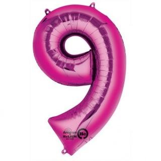 Balon folie cifra 9 roz 66cm