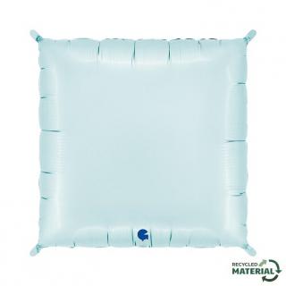 Balon folie decorator patrat doua fete albastru si roz pastel 60 cm