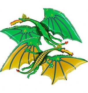 Balon folie dragon verde 90 cm