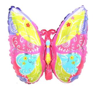 Balon folie fluture roz 48 x 63 cm