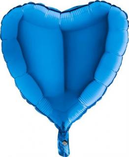 Balon folie inima albastra metalizata 45cm